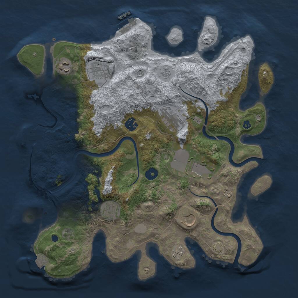 Rust Map: Procedural Map, Size: 3600, Seed: 148484, 14 Monuments