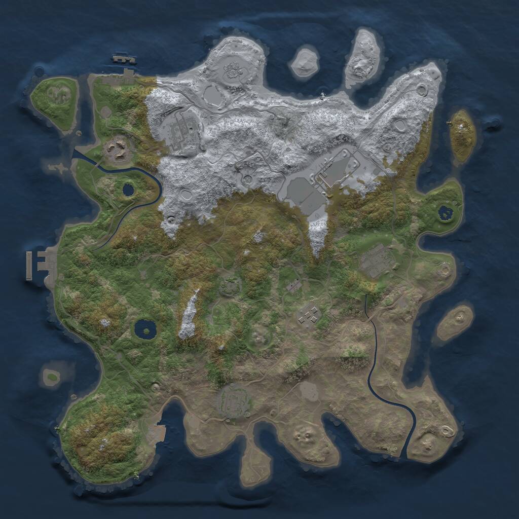 Rust Map: Procedural Map, Size: 3600, Seed: 148484, 12 Monuments