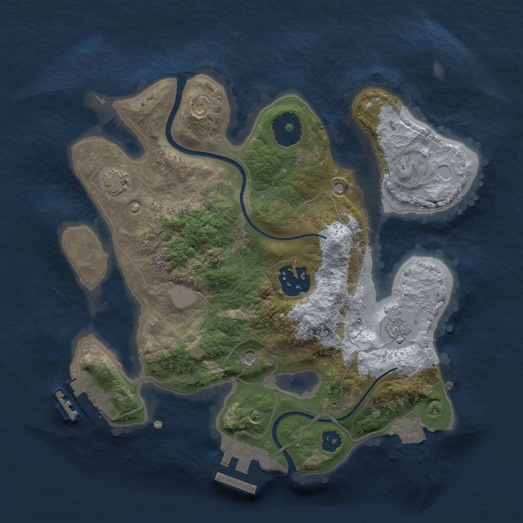 Rust Map: Procedural Map, Size: 2500, Seed: 217715913, 7 Monuments