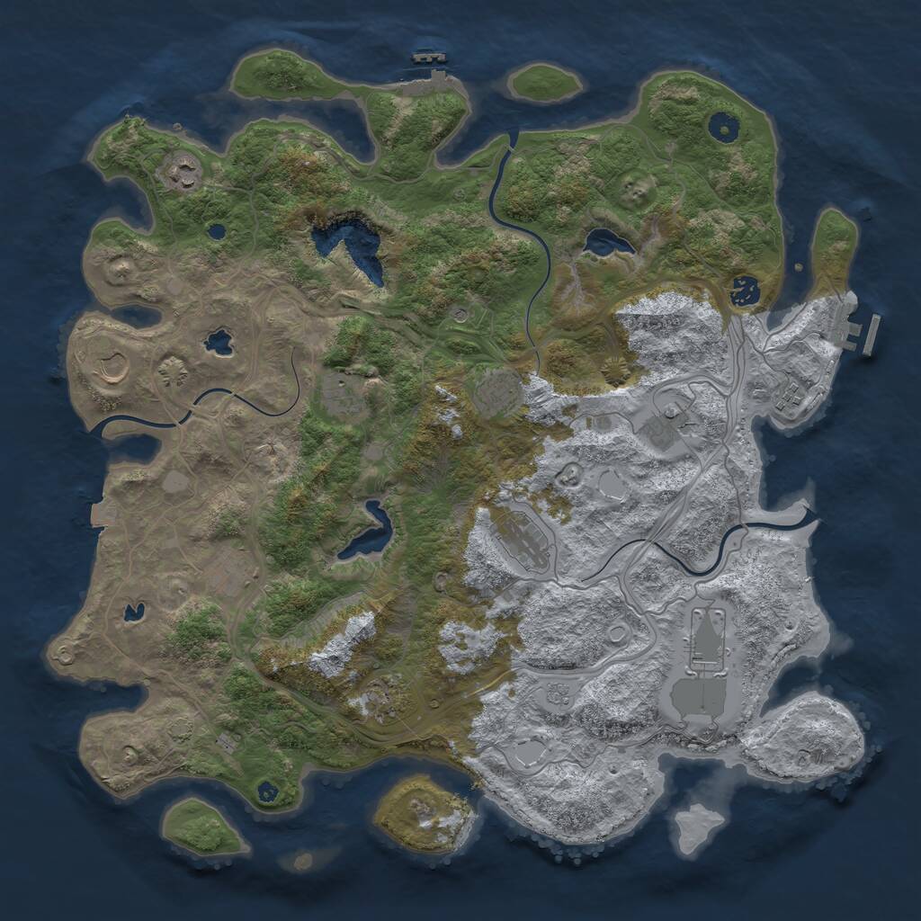 Rust Map: Procedural Map, Size: 4500, Seed: 98747512, 17 Monuments