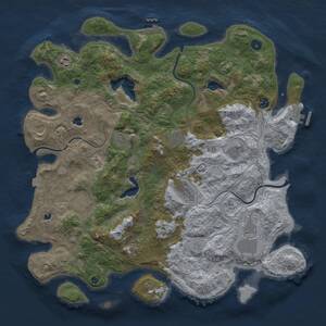 Thumbnail Rust Map: Procedural Map, Size: 4500, Seed: 98747512, 17 Monuments