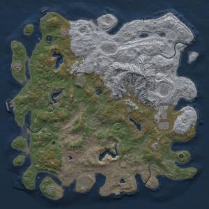 Thumbnail Rust Map: Procedural Map, Size: 5000, Seed: 1271193543, 16 Monuments