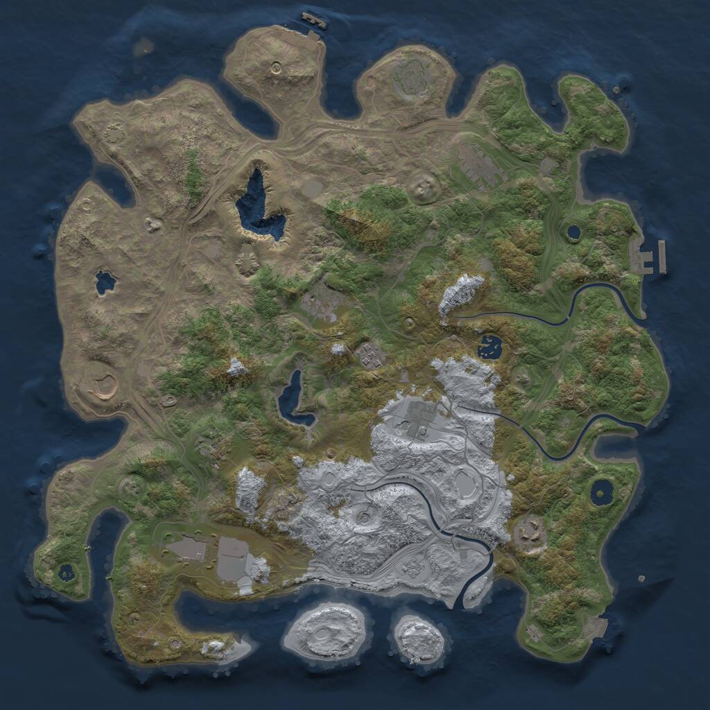 Rust Map: Procedural Map, Size: 4250, Seed: 232376109, 16 Monuments