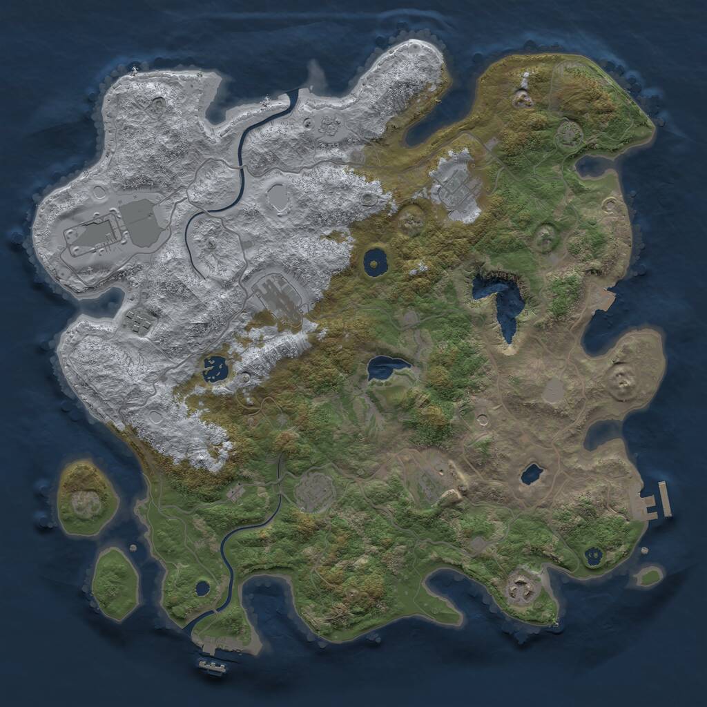 Rust Map: Procedural Map, Size: 4000, Seed: 278031964, 14 Monuments