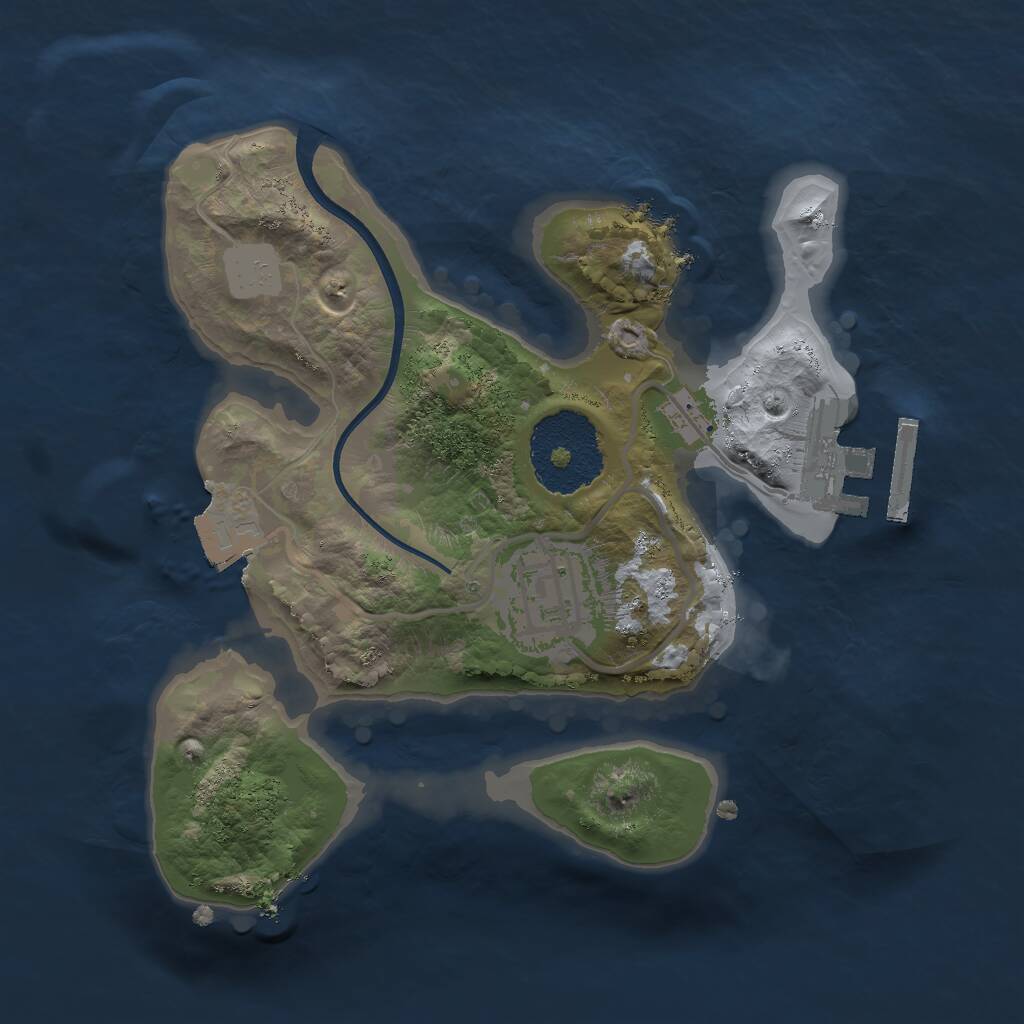 Rust Map: Procedural Map, Size: 2000, Seed: 513987905, 3 Monuments