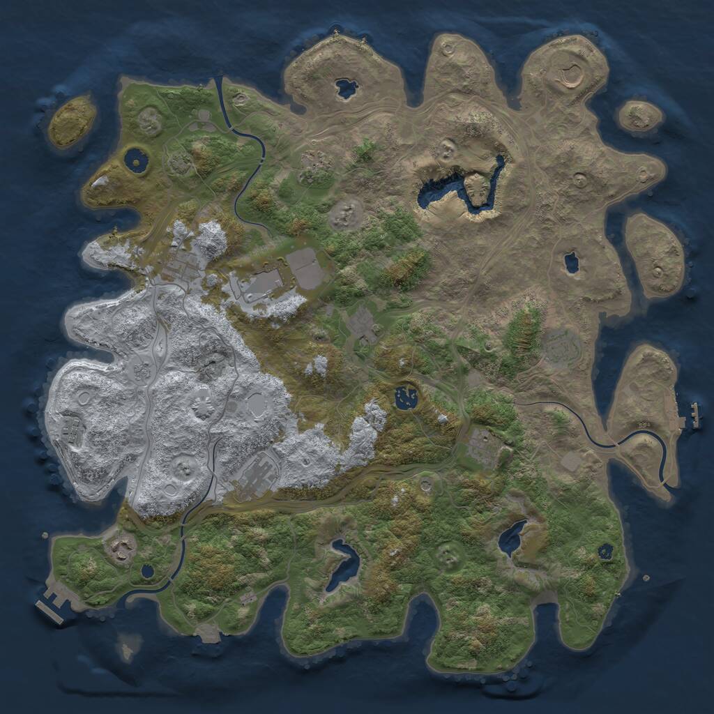 Rust Map: Procedural Map, Size: 4500, Seed: 60965129, 17 Monuments