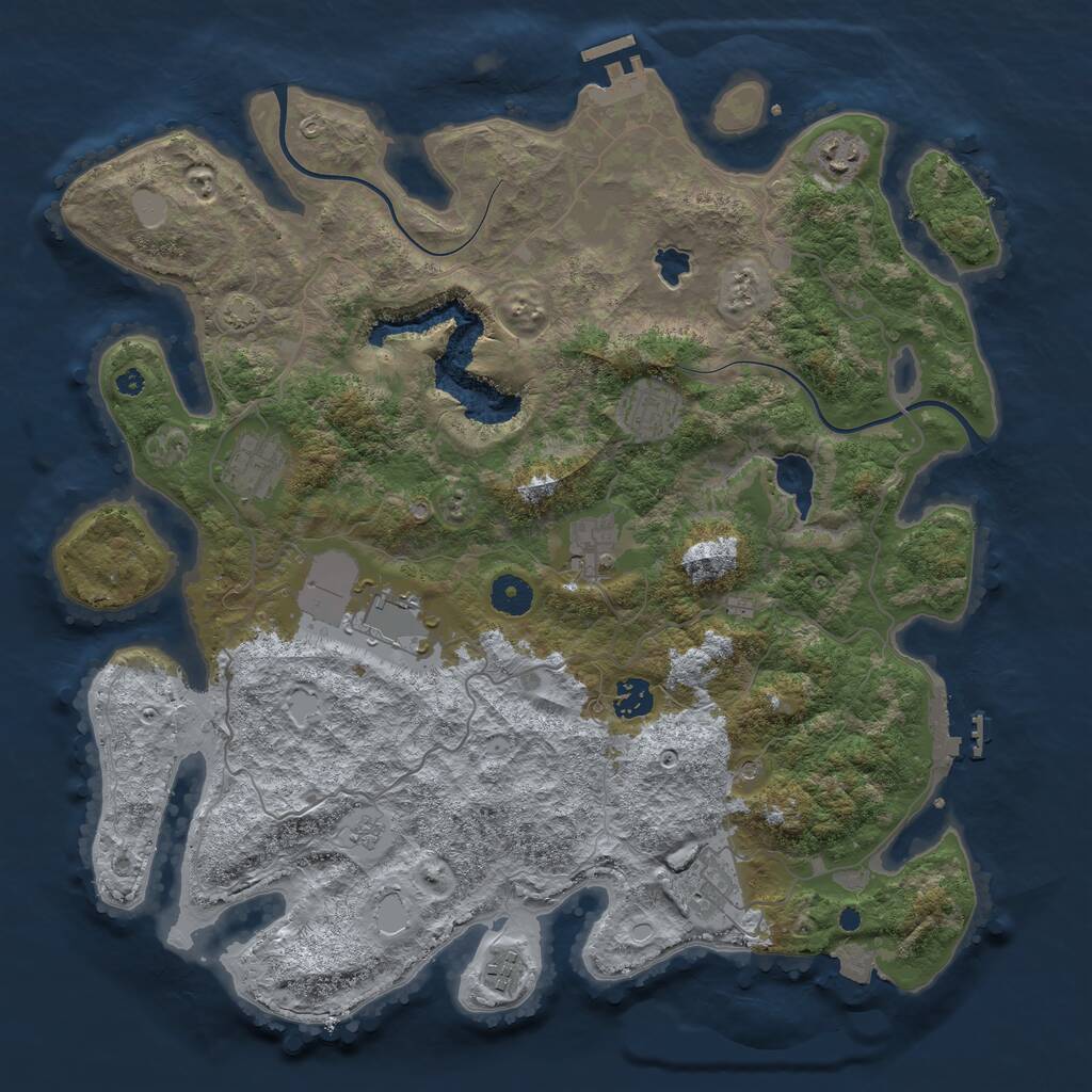 Rust Map: Procedural Map, Size: 4000, Seed: 66722080, 14 Monuments