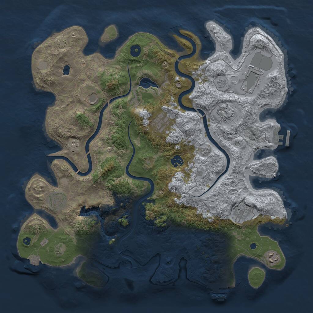 Rust Map: Procedural Map, Size: 4000, Seed: 2023133040, 15 Monuments