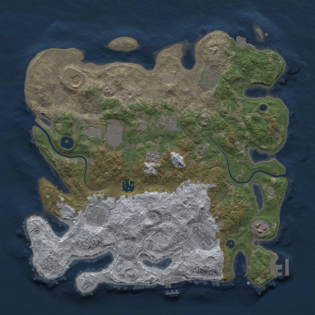 Rust Map: Procedural Map, Size: 3750, Seed: 34242344, 15 Monuments