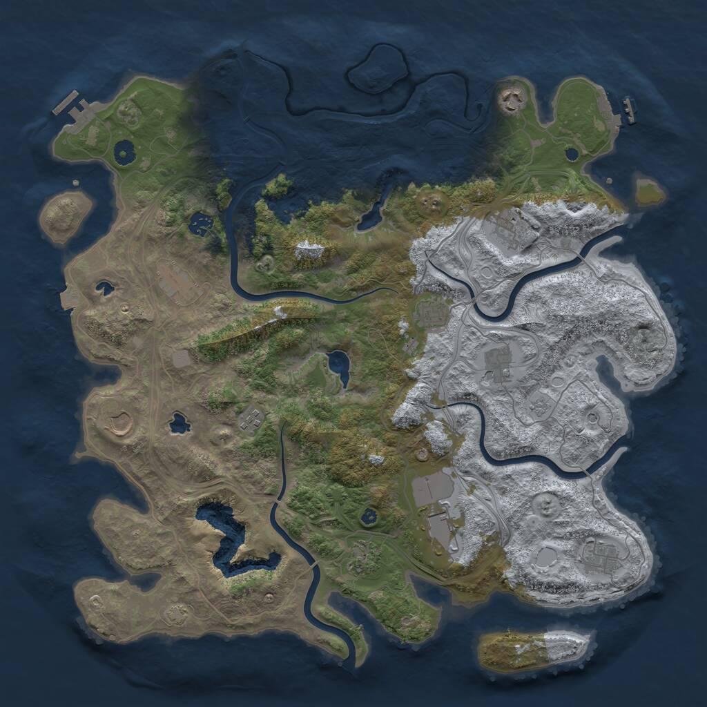 Rust Map: Procedural Map, Size: 4500, Seed: 190929943, 17 Monuments