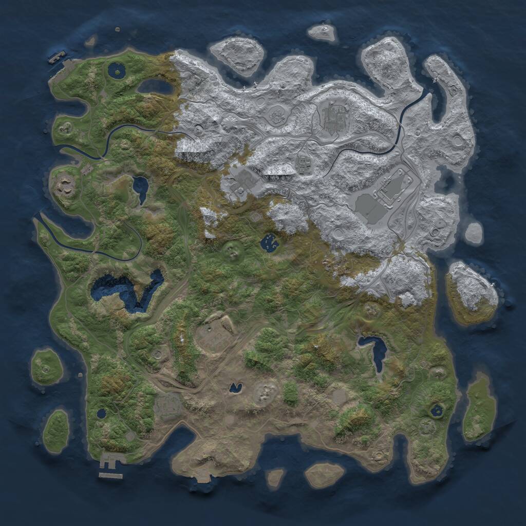 Rust Map: Procedural Map, Size: 4500, Seed: 388368889, 15 Monuments