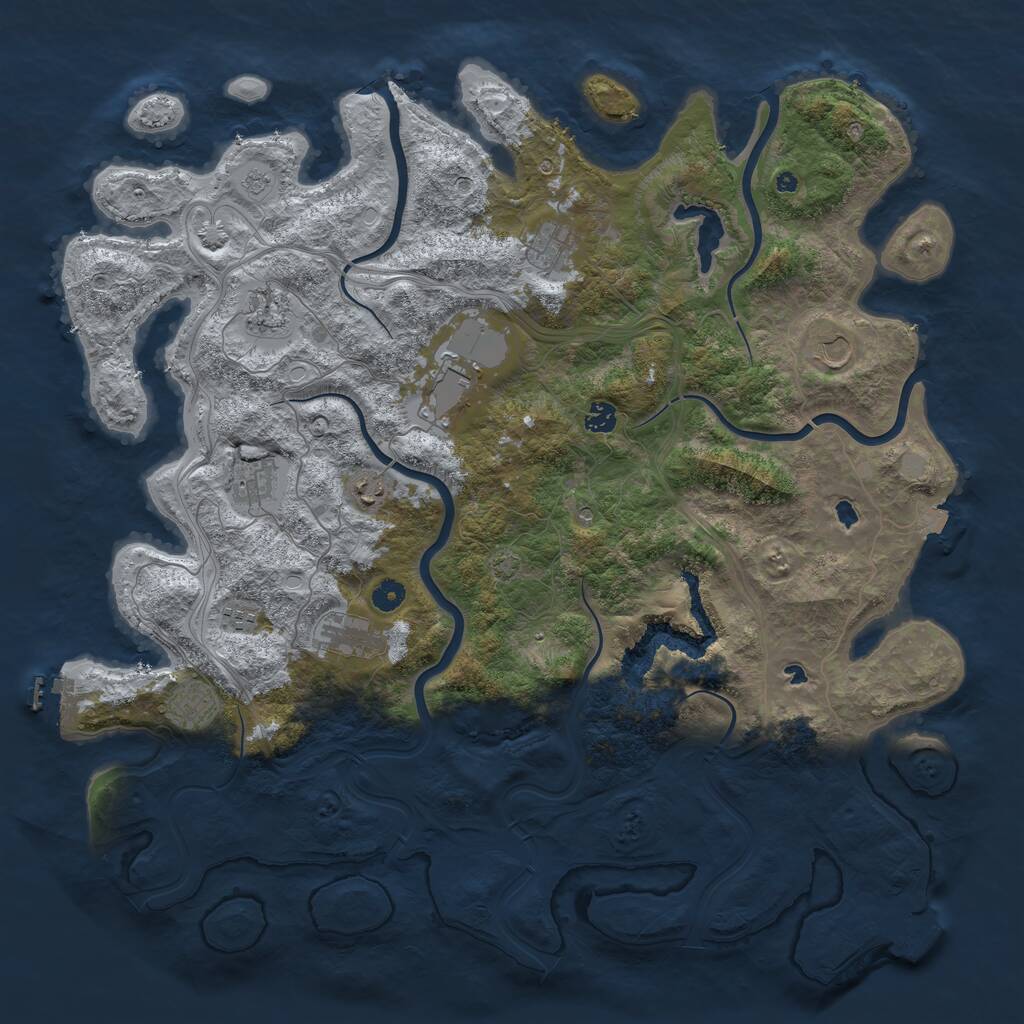 Rust Map: Procedural Map, Size: 4800, Seed: 540353324, 16 Monuments