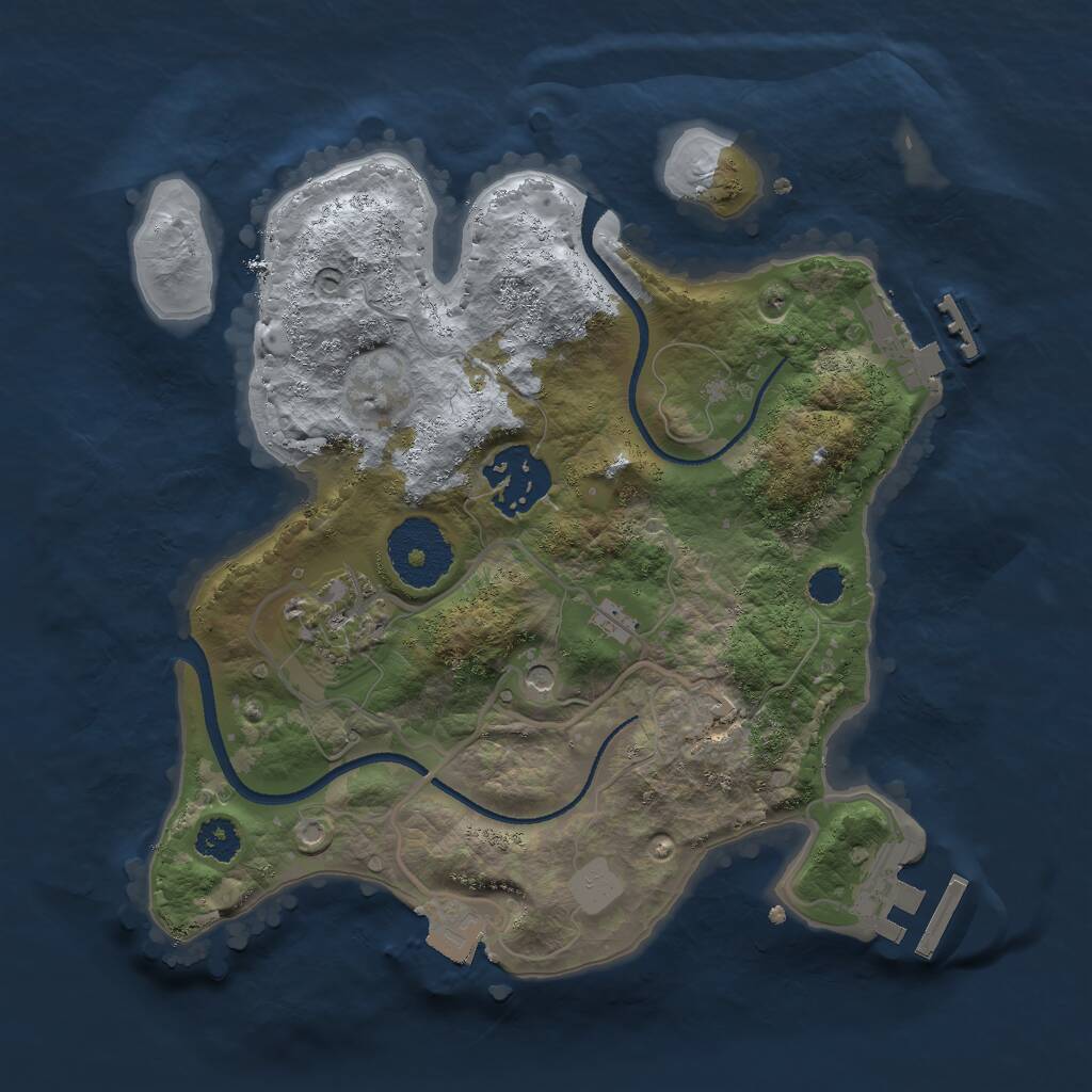 Rust Map: Procedural Map, Size: 2500, Seed: 69748, 6 Monuments
