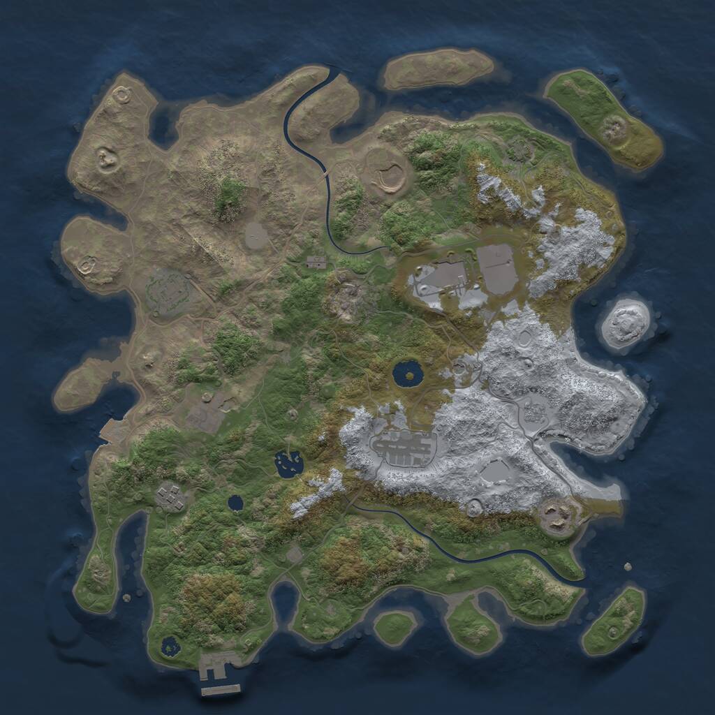Rust Map: Procedural Map, Size: 3700, Seed: 20250404, 13 Monuments