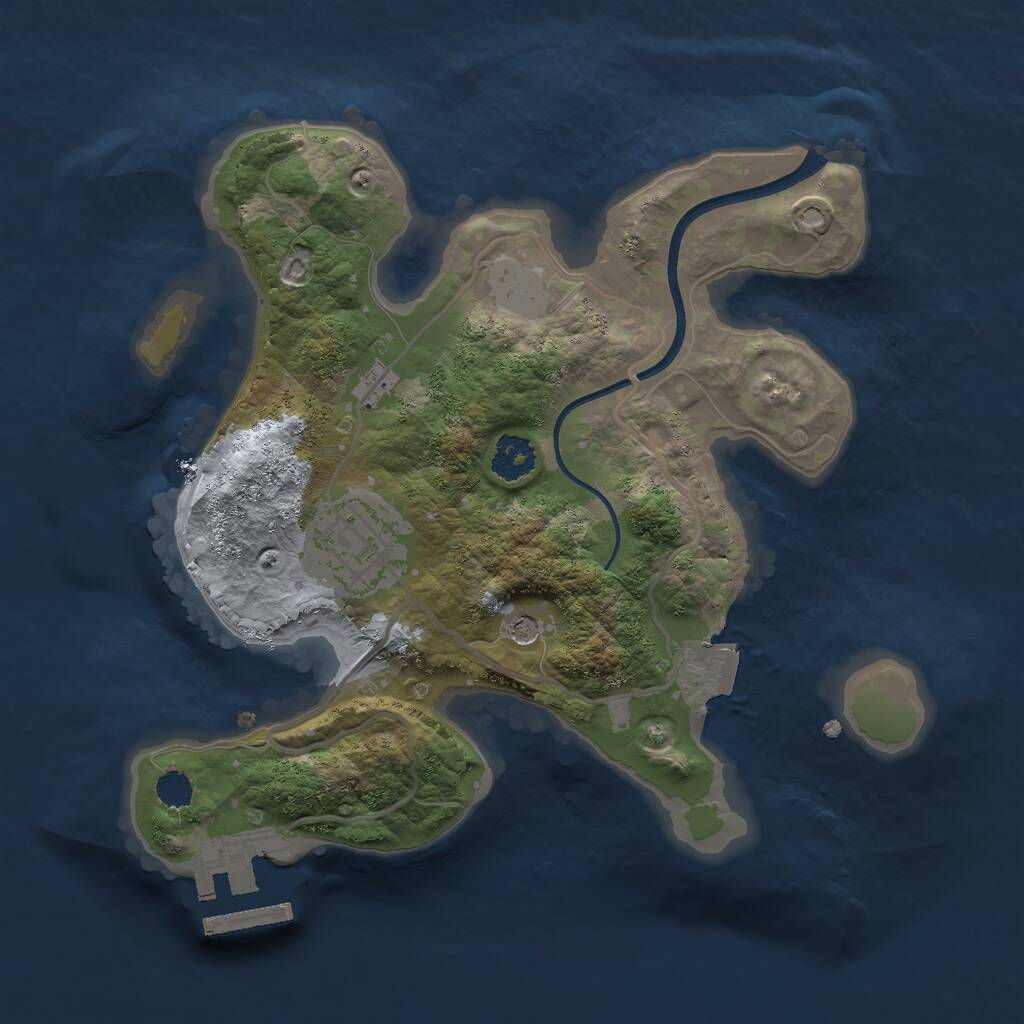 Rust Map: Procedural Map, Size: 2303, Seed: 1151766531, 4 Monuments