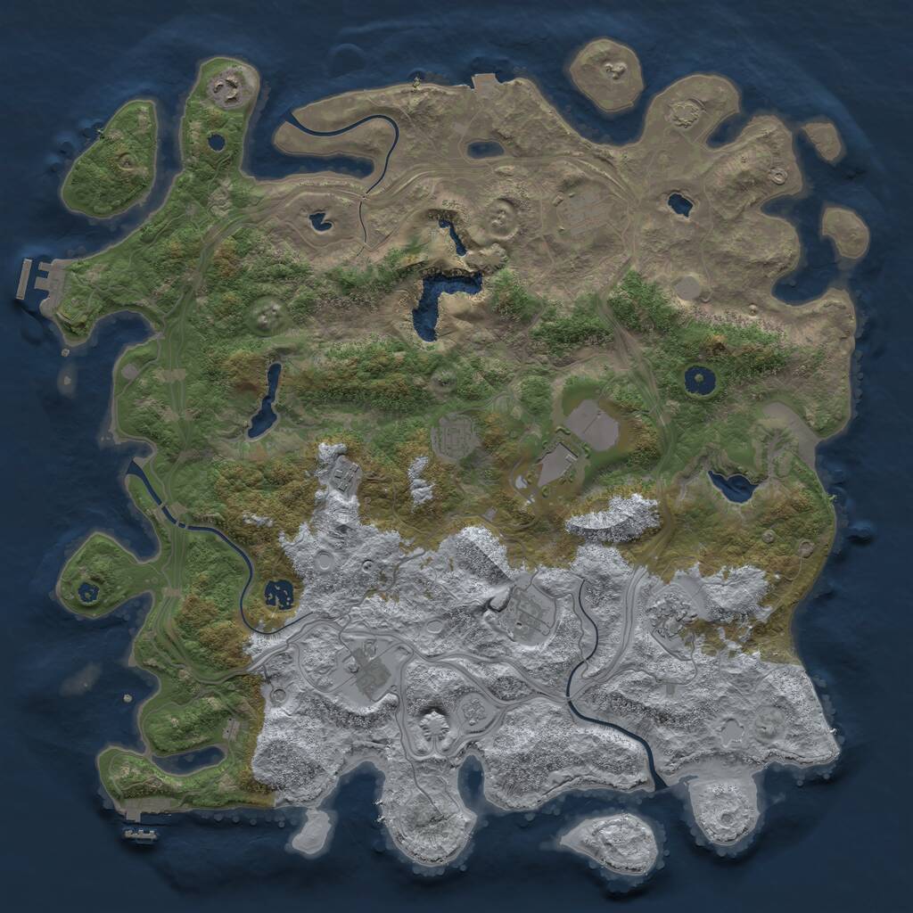 Rust Map: Procedural Map, Size: 4500, Seed: 245111454, 15 Monuments