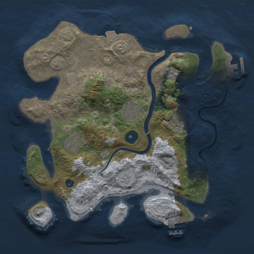 Rust Map: Procedural Map, Size: 3000, Seed: 563783, 10 Monuments
