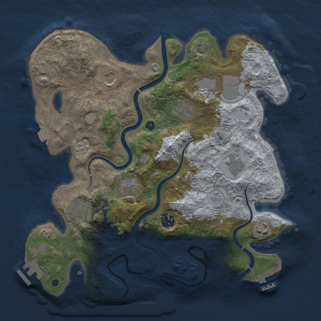 Rust Map: Procedural Map, Size: 3500, Seed: 1955094515, 15 Monuments