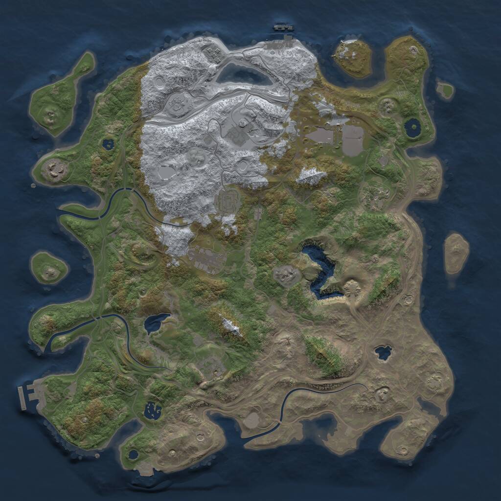 Rust Map: Procedural Map, Size: 4250, Seed: 1863867386, 15 Monuments