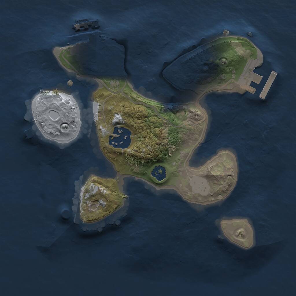 Rust Map: Procedural Map, Size: 2000, Seed: 596693433, 4 Monuments