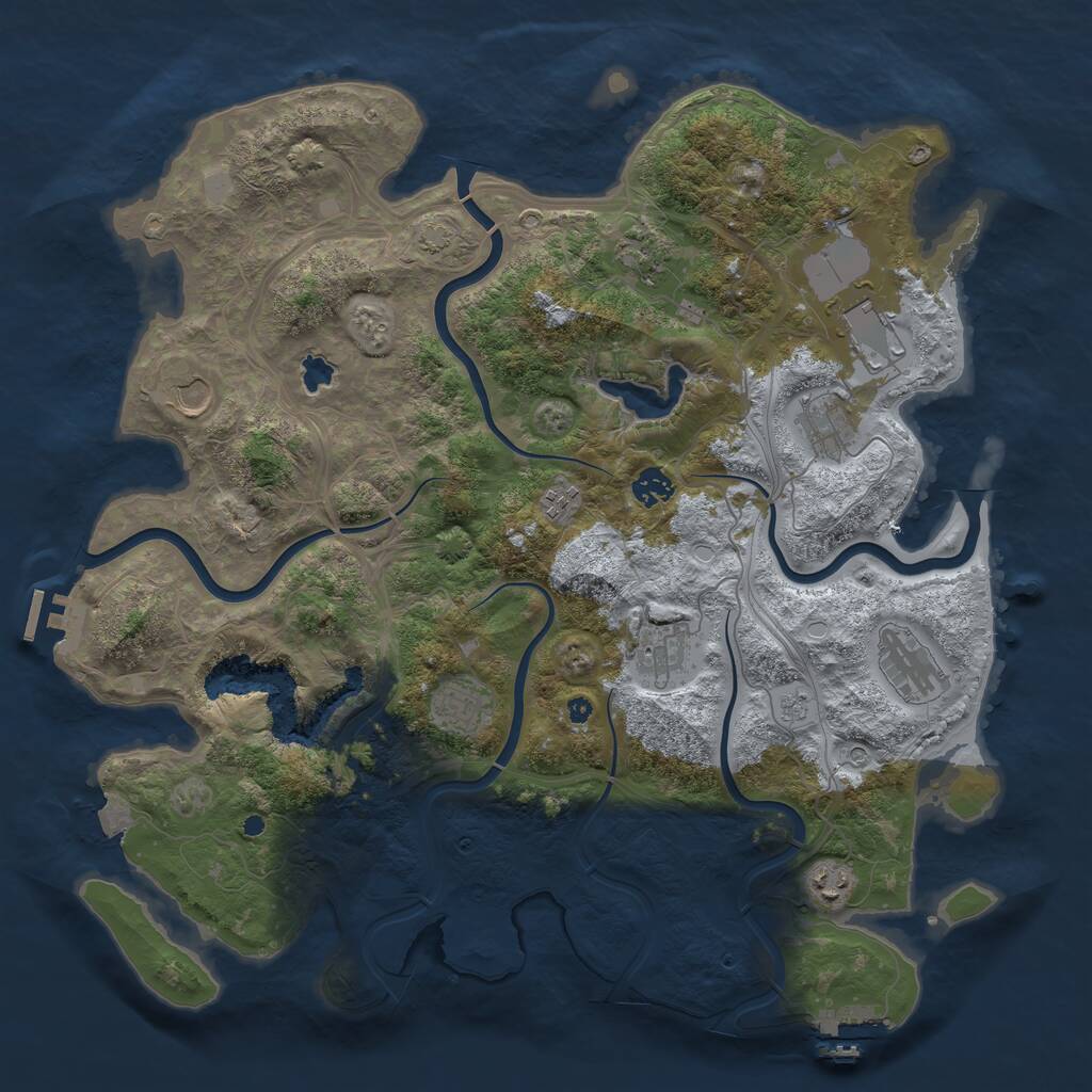 Rust Map: Procedural Map, Size: 4250, Seed: 173079129, 16 Monuments