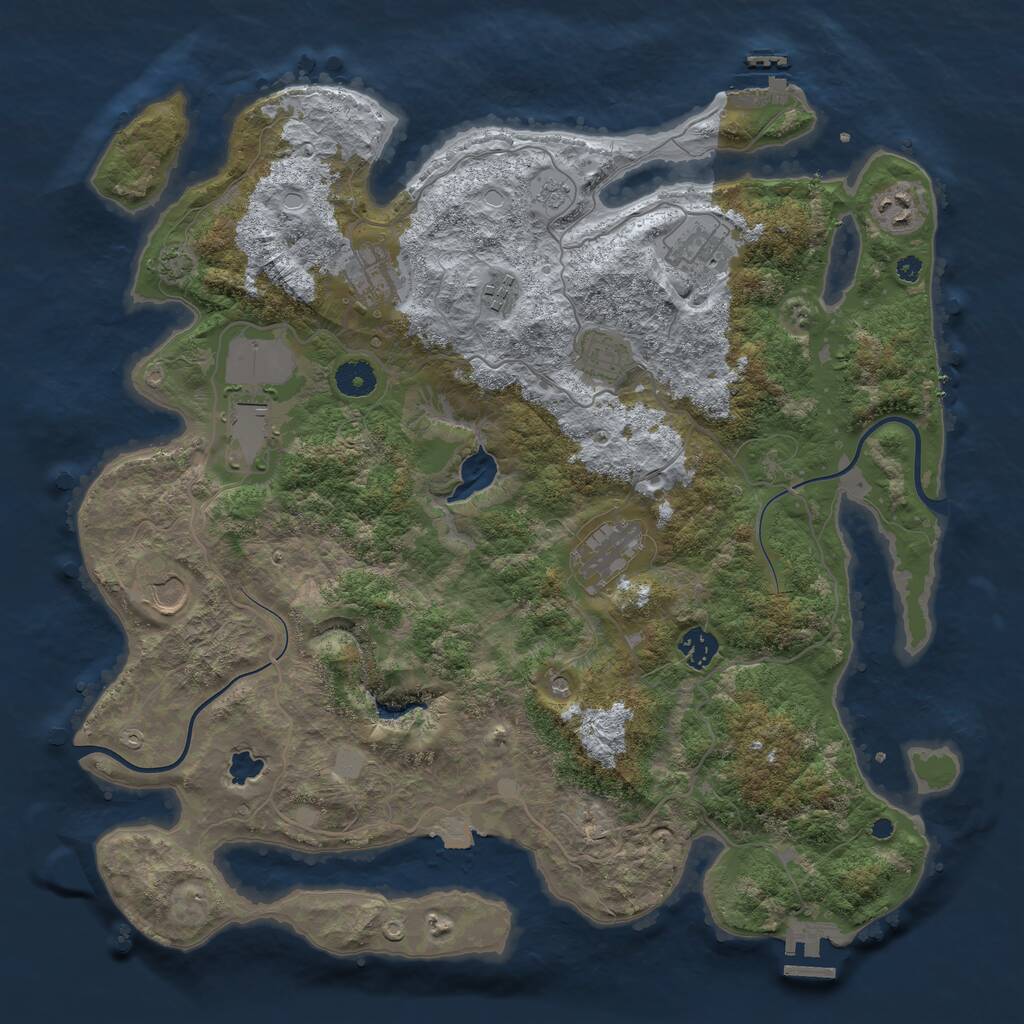 Rust Map: Procedural Map, Size: 4000, Seed: 1666622045, 15 Monuments