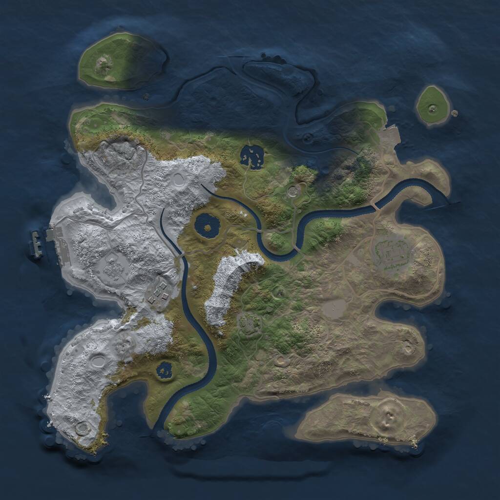 Rust Map: Procedural Map, Size: 3000, Seed: 685278, 8 Monuments