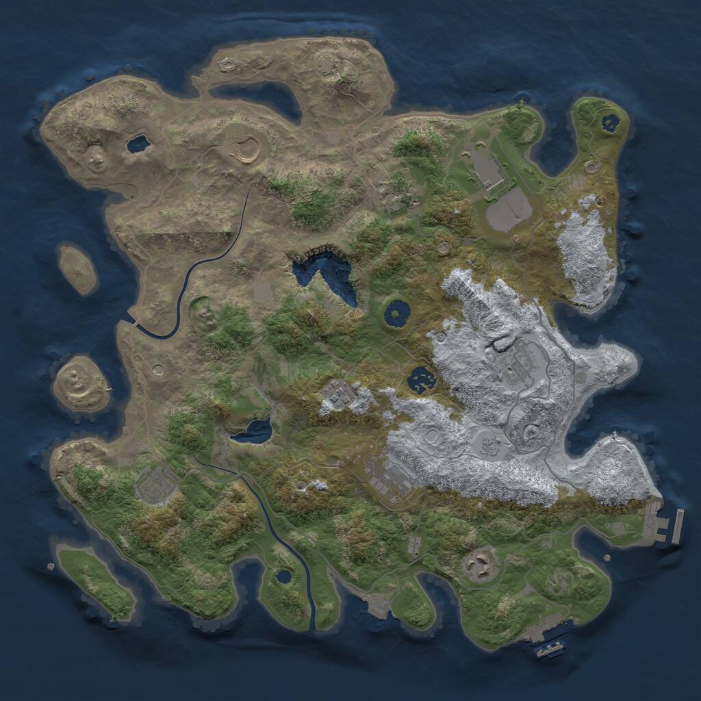 Rust Map: Procedural Map, Size: 4000, Seed: 54050, 15 Monuments