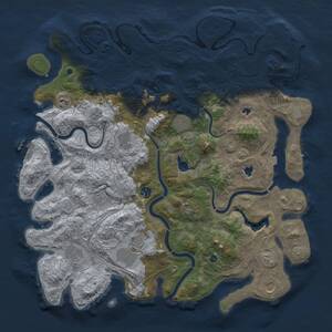 Thumbnail Rust Map: Procedural Map, Size: 4500, Seed: 11167, 16 Monuments