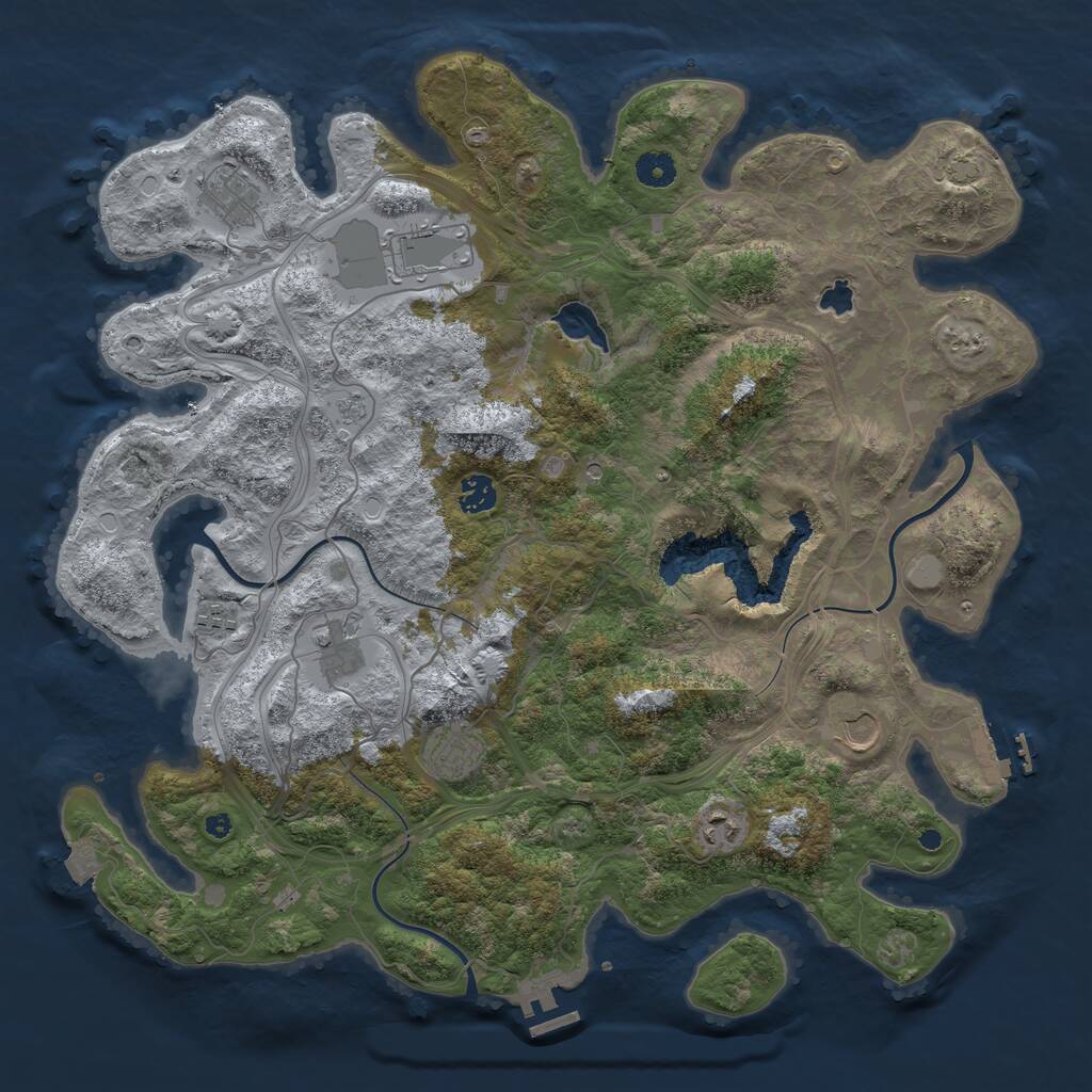 Rust Map: Procedural Map, Size: 4250, Seed: 518686209, 14 Monuments
