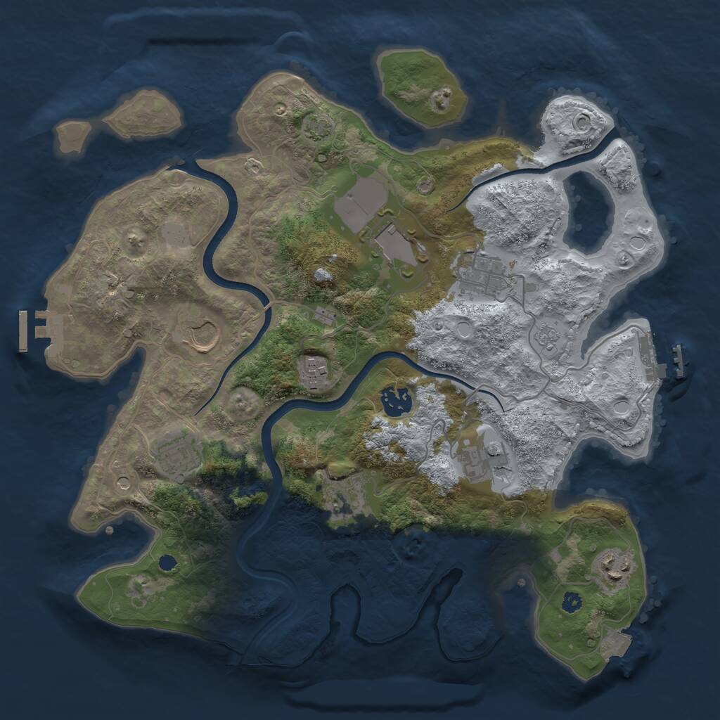 Rust Map: Procedural Map, Size: 3500, Seed: 2057891182, 15 Monuments