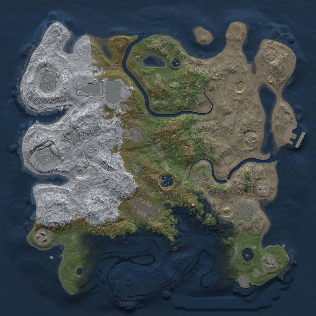 Rust Map: Procedural Map, Size: 3750, Seed: 514511218, 16 Monuments