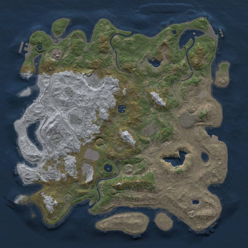 Rust Map: Procedural Map, Size: 4400, Seed: 264784121, 15 Monuments