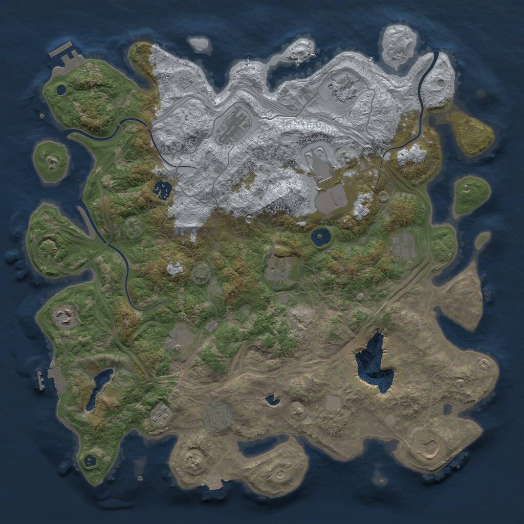 Rust Map: Procedural Map, Size: 4250, Seed: 458303422, 17 Monuments