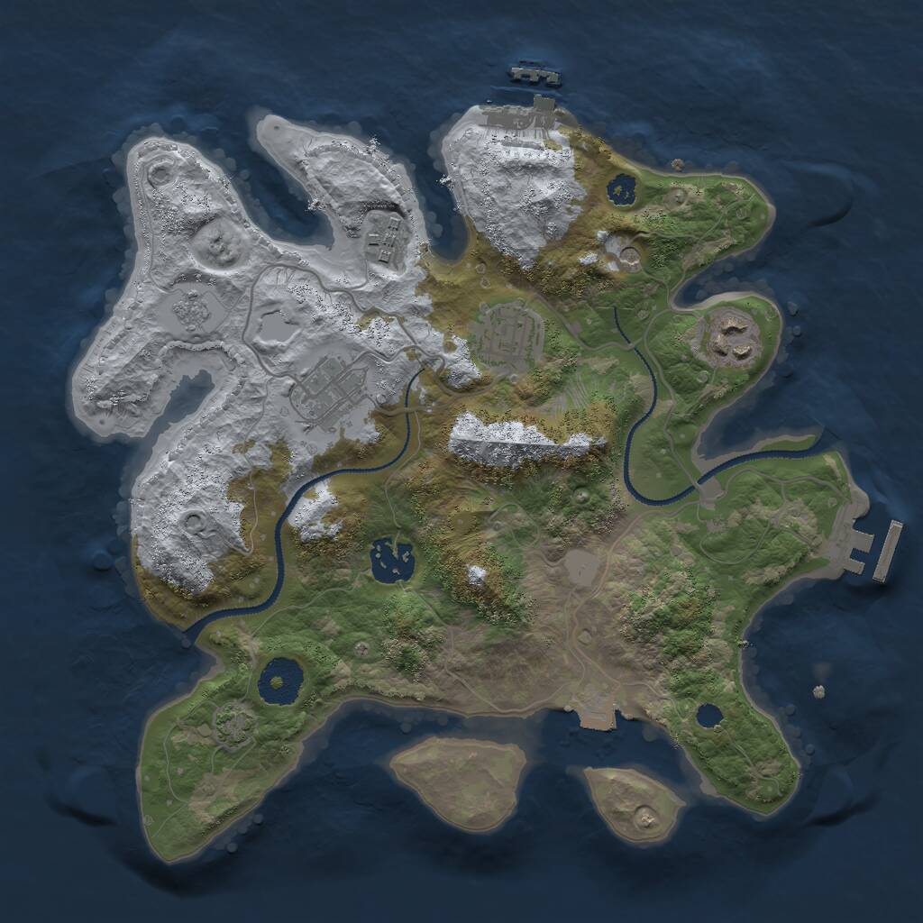 Rust Map: Procedural Map, Size: 3000, Seed: 636671392, 11 Monuments