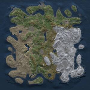 Thumbnail Rust Map: Procedural Map, Size: 4000, Seed: 29536560, 13 Monuments