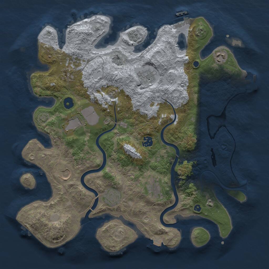 Rust Map: Procedural Map, Size: 3750, Seed: 207982153, 15 Monuments