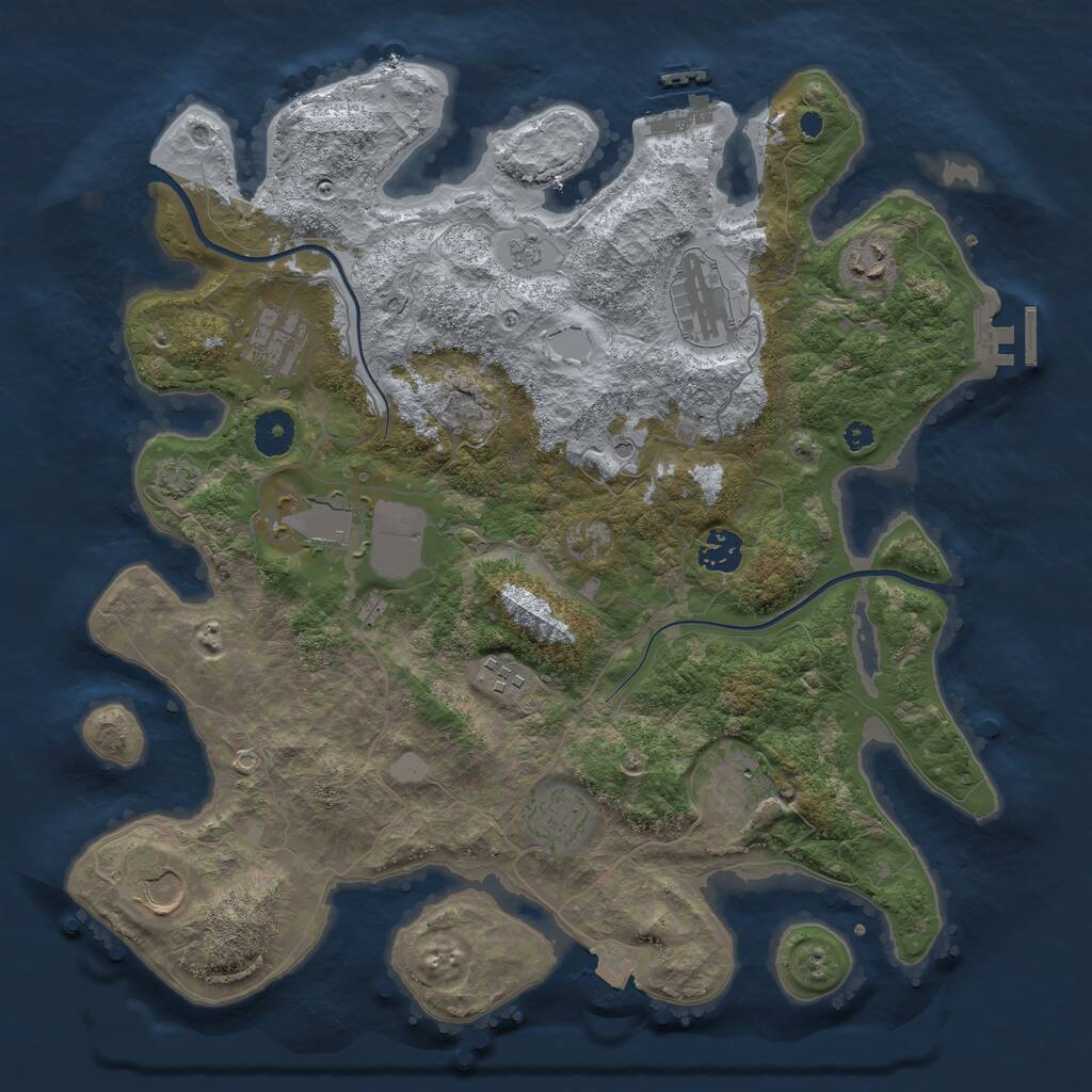 Rust Map: Procedural Map, Size: 3750, Seed: 207982153, 15 Monuments