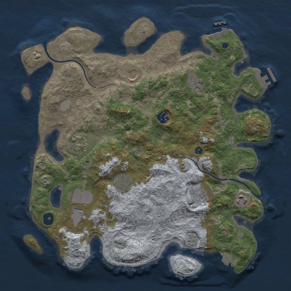 Rust Map: Procedural Map, Size: 3750, Seed: 588860705, 15 Monuments