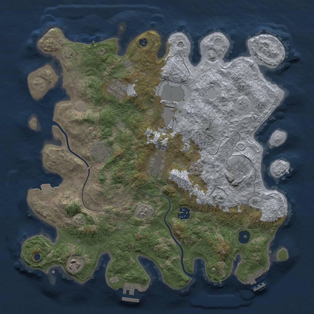 Rust Map: Procedural Map, Size: 3750, Seed: 8456341, 14 Monuments