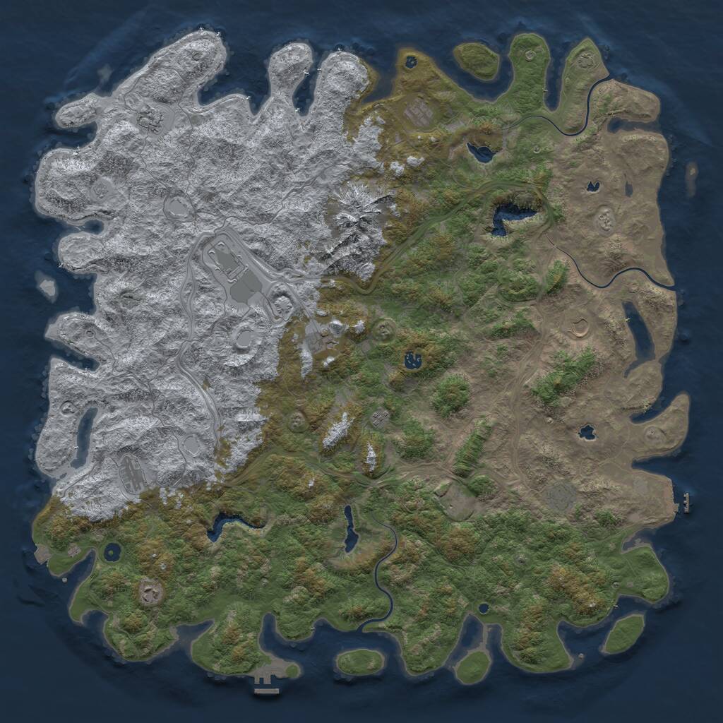 Rust Map: Procedural Map, Size: 6000, Seed: 46464646, 17 Monuments