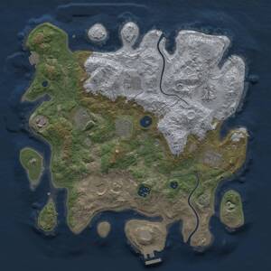 Thumbnail Rust Map: Procedural Map, Size: 3500, Seed: 1896023274, 13 Monuments