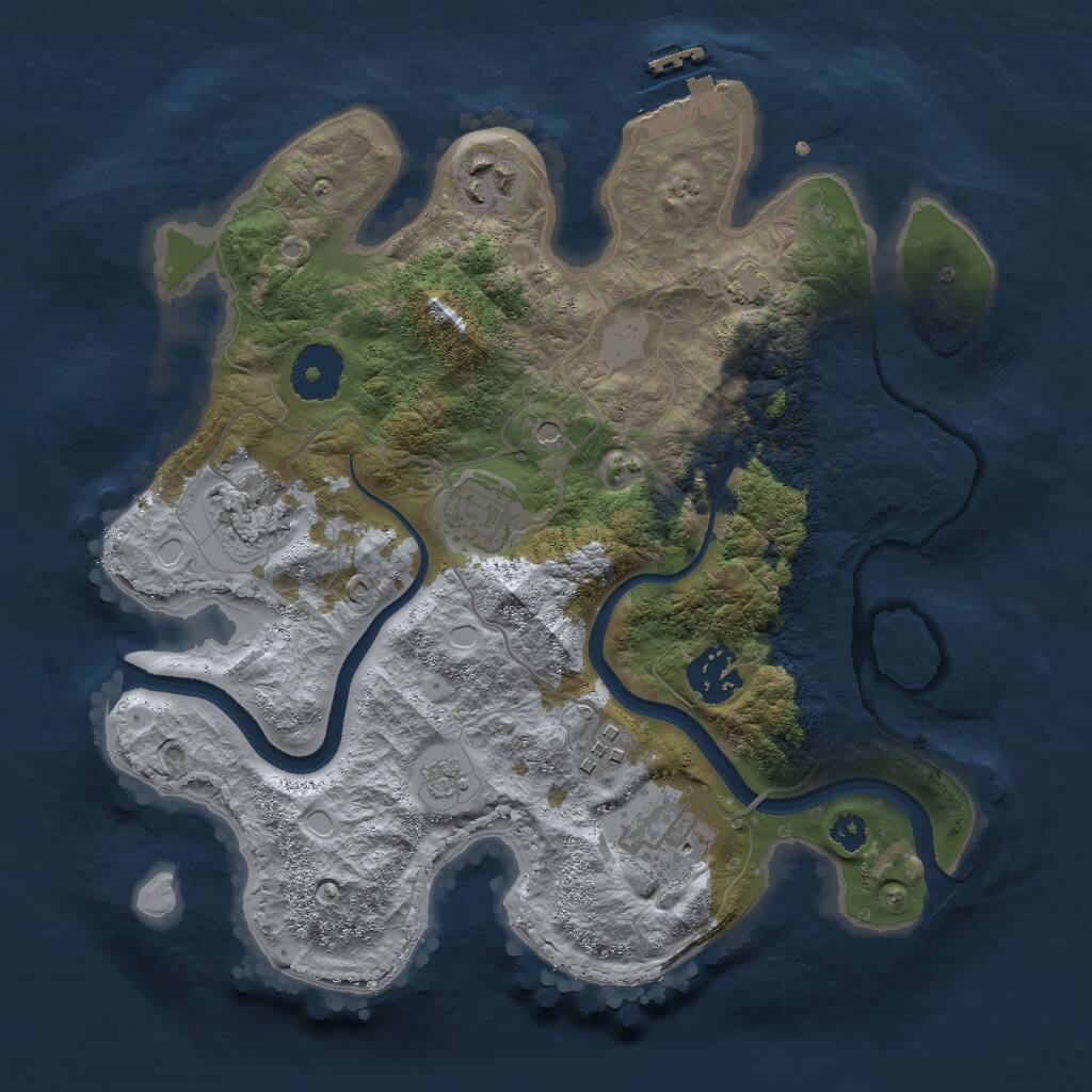 Rust Map: Procedural Map, Size: 3000, Seed: 604694559, 11 Monuments