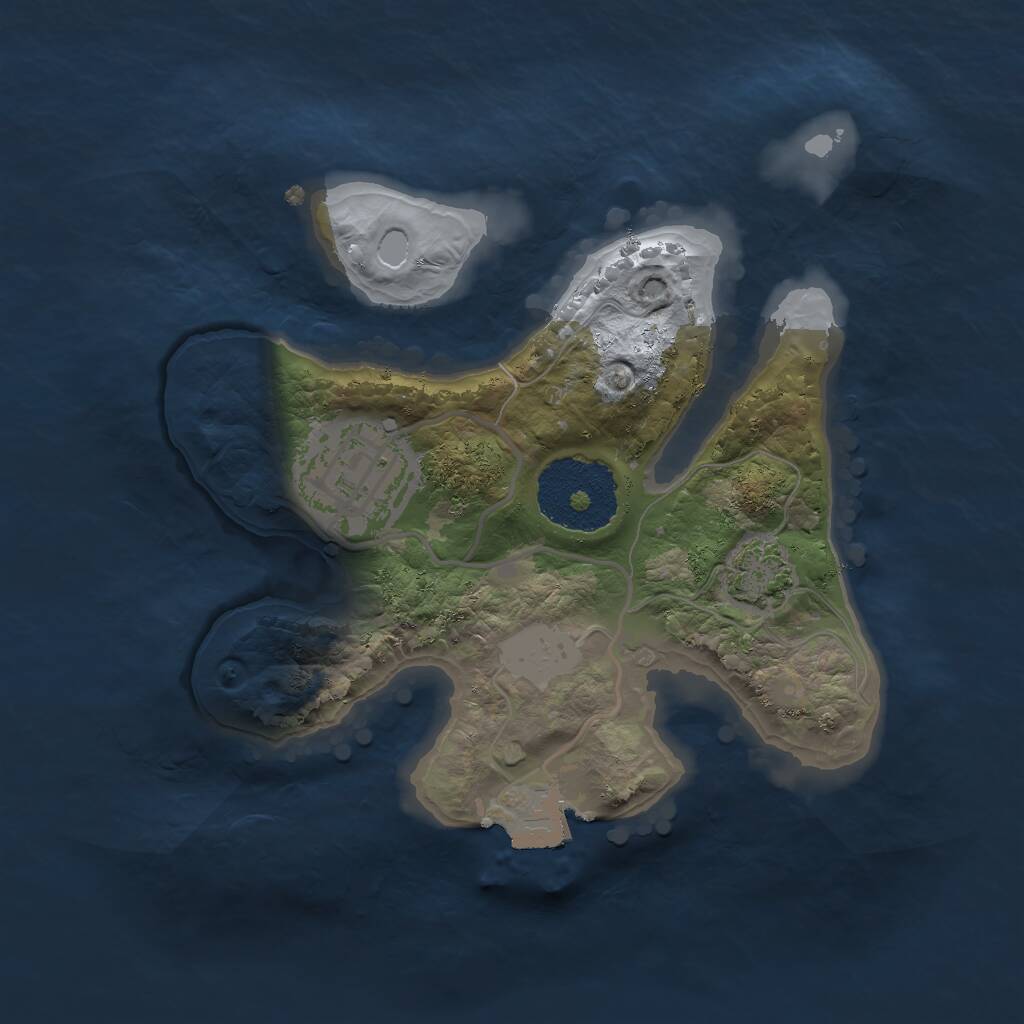 Rust Map: Procedural Map, Size: 2000, Seed: 1566556234, 3 Monuments