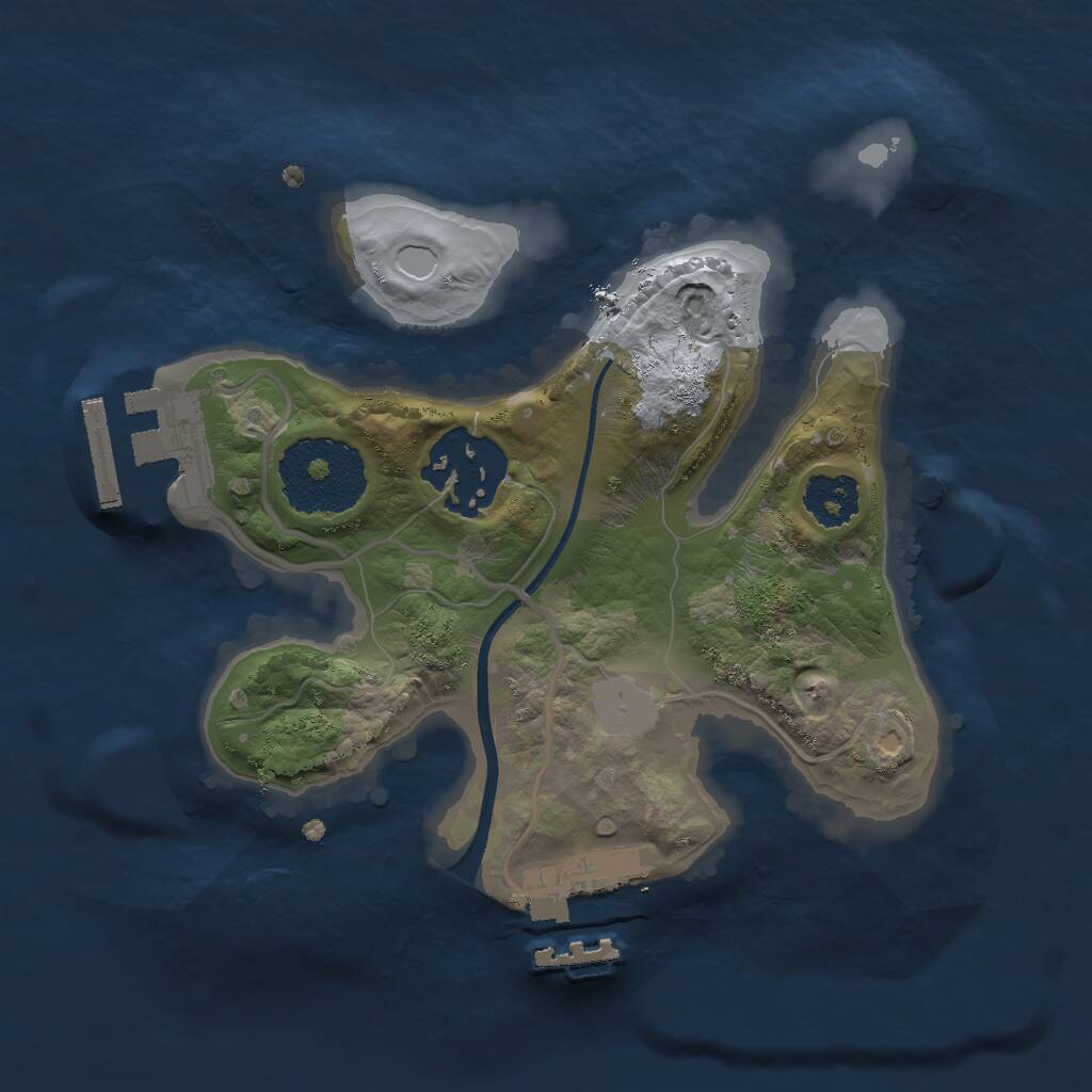 Rust Map: Procedural Map, Size: 2000, Seed: 1566556234, 4 Monuments