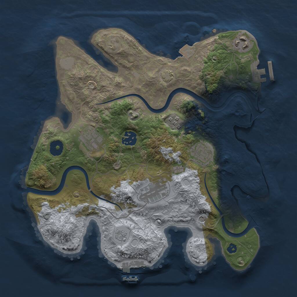 Rust Map: Procedural Map, Size: 3000, Seed: 843040081, 12 Monuments