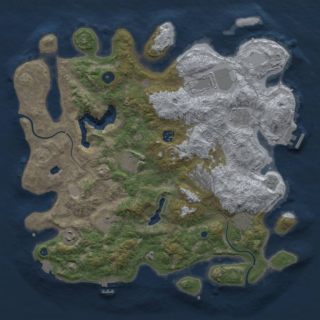 Rust Map: Procedural Map, Size: 4000, Seed: 549007718, 15 Monuments