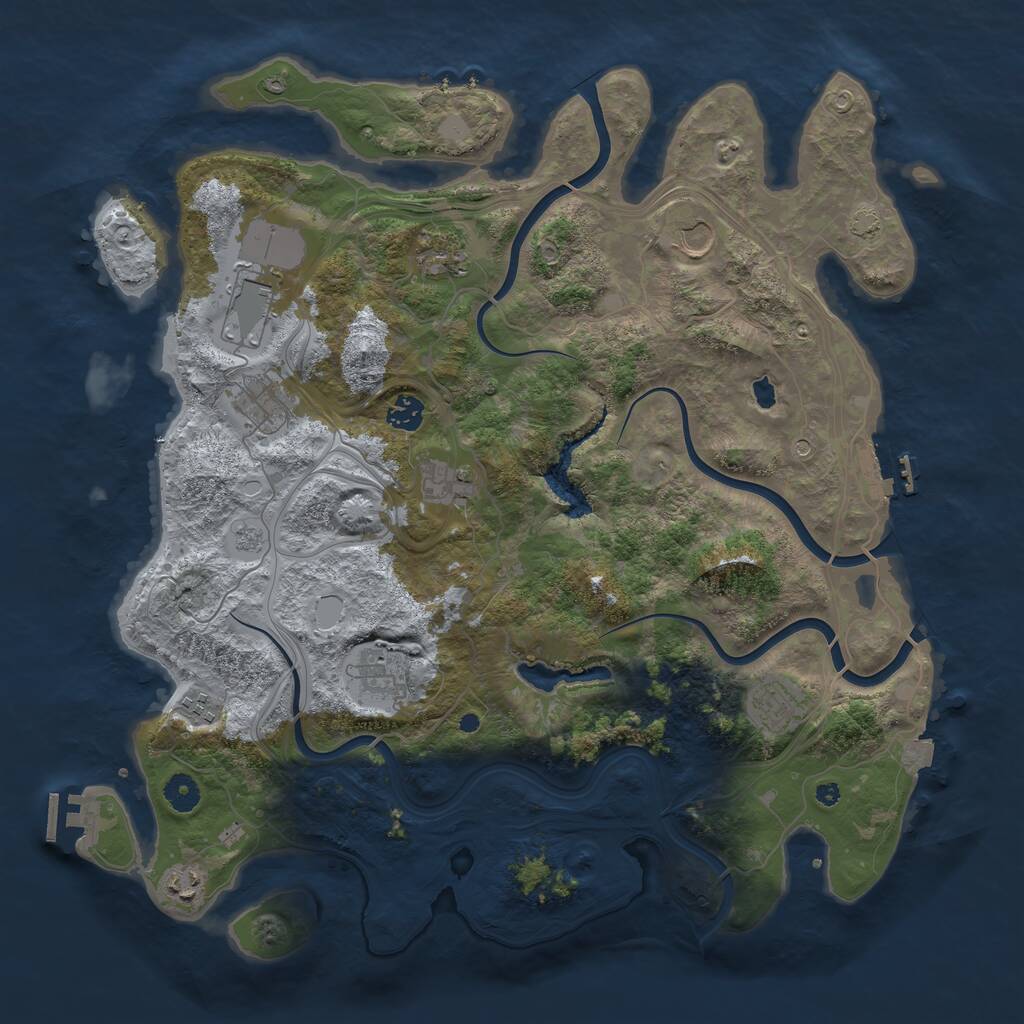 Rust Map: Procedural Map, Size: 4250, Seed: 985680213, 16 Monuments