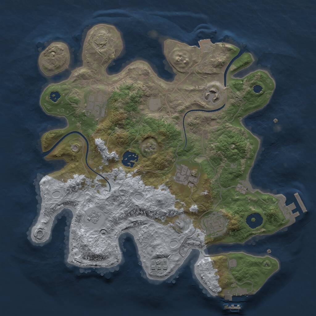Rust Map: Procedural Map, Size: 3000, Seed: 532002987, 11 Monuments