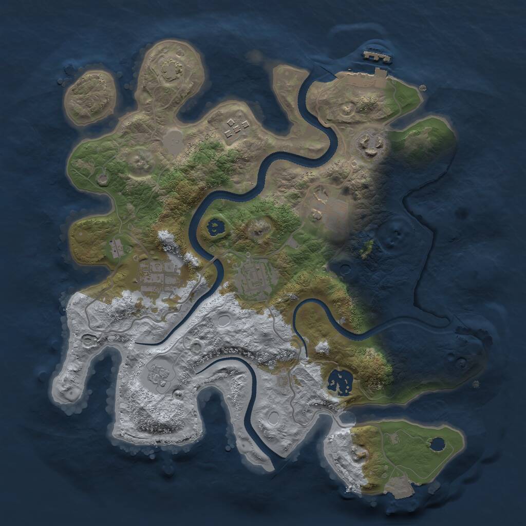 Rust Map: Procedural Map, Size: 3000, Seed: 532002987, 11 Monuments